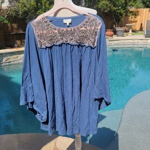 Deletta embroidered beaded blouse XL